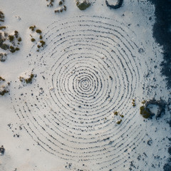 Naklejka premium Mystic spiral in the landscape