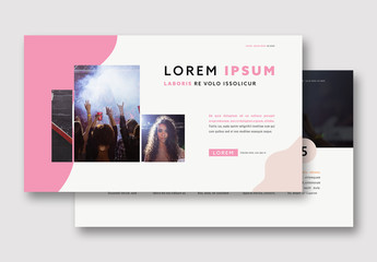 Presentation Layout with Pink Abstract Elements