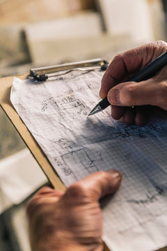 Hand Drawing Construction Sketch