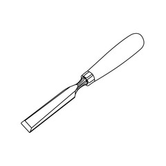 chisel contour vector illustration isolated