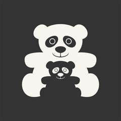 Panda bear family symbol