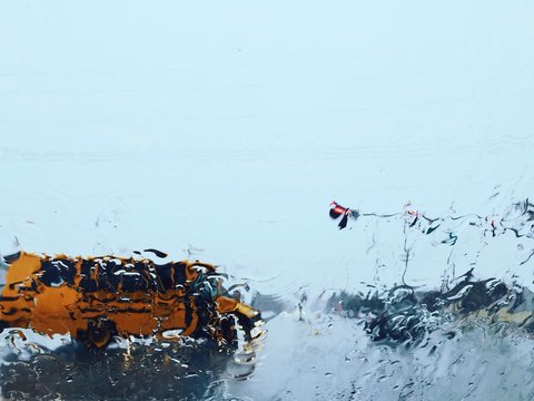 Rainy Day School Bus