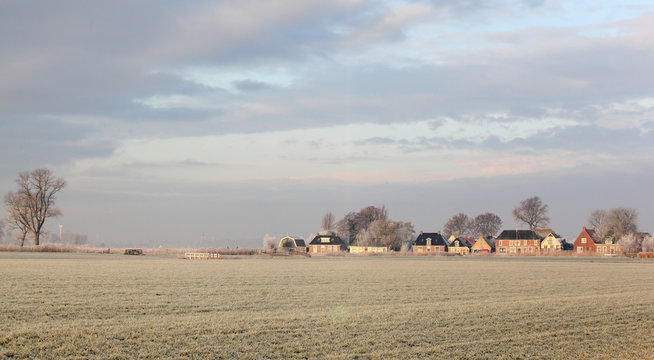 Cold winter morning on the Dutch countryside