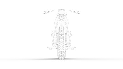 3d rendering of a concept cruising motorcycle isolated in white studio