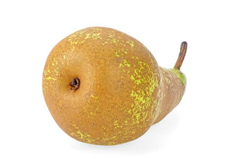 One ripe juicy pear isolated on white background