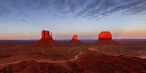 View of Monument Valley during sunset