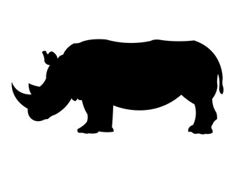 Rhinoceros silhouette vector illustration isolated