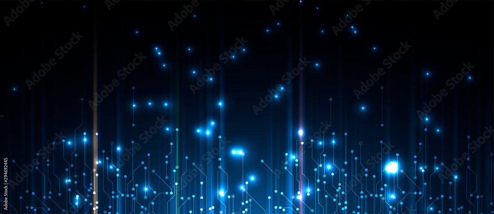 Poster Abstract circuit board futuristic technology processing background