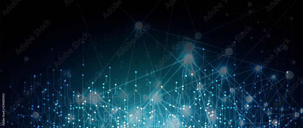 Aufkleber Abstract circuit board futuristic technology processing background