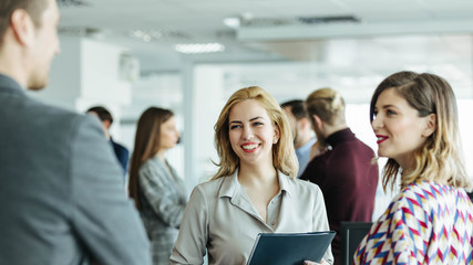 Businesspeople Talking at Work