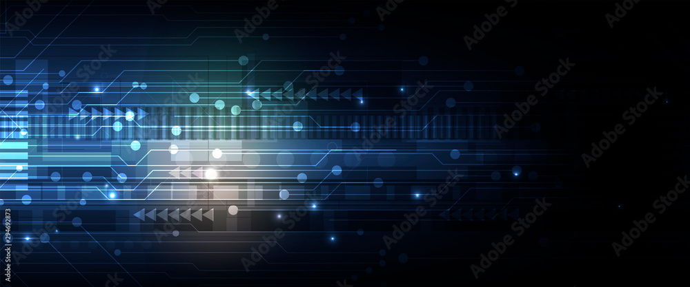 Wall mural abstract circuit board futuristic technology processing background
