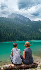 Family on Black lake, Montenegro