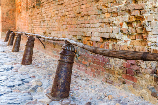 The Terespol Gate was one of the 4 gates leading into the Citadel of the Russian Brest Fortress, details of the destroyed cable-stayed bridge