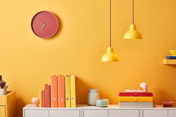 Modern bright design of office storage