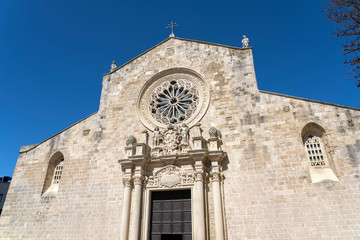 Fototapeta na wymiar The medieval Cathedral in the historic center of Otranto, coastal town of Greek-Messapian origins in Italy