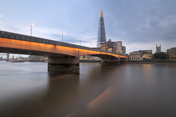 The Shard and London Bridge in the Evening, London, United Kingdom