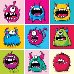 Fotobehang Set of funny cartoon monsters  © olgagrig