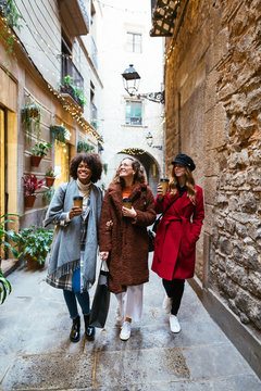 Female tourists in the city.