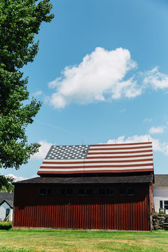 Barn with American Flag