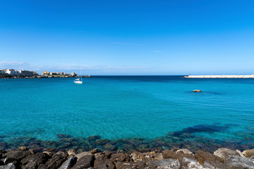 Obraz premium Beautiful Otranto bay, famous Italian city in Salento, Puglia. the beautiful beach bay of Otranto in Italy