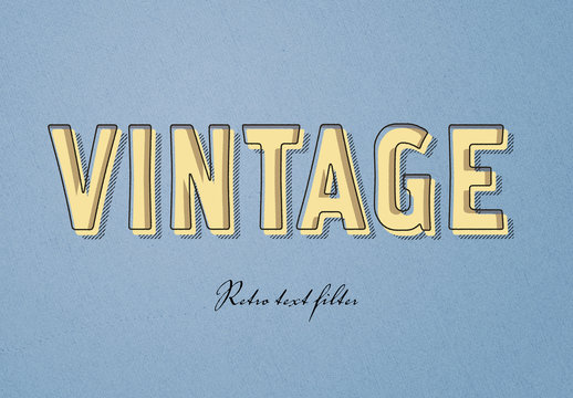 Outlined Offset Vintage Text Effect