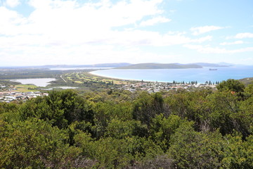 Fototapeta na wymiar View from Apex Lookout to Albany City in Western Australia