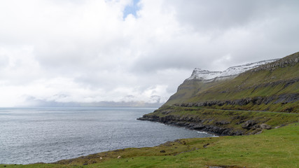 Dramatic landscape on Faroe Islands in the north Atlantic