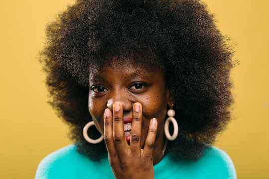 Young afro hairstyle woman.