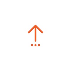 red thin rounded arrow up icon. Isolated on white. Upload icon. Upgrade sign.