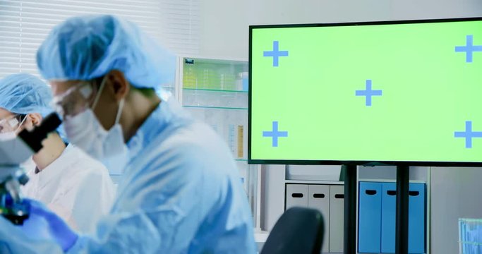 green screen in the laboratory