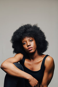 Young afro hairstyle woman.
