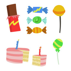 Set of Sweets and Desserts