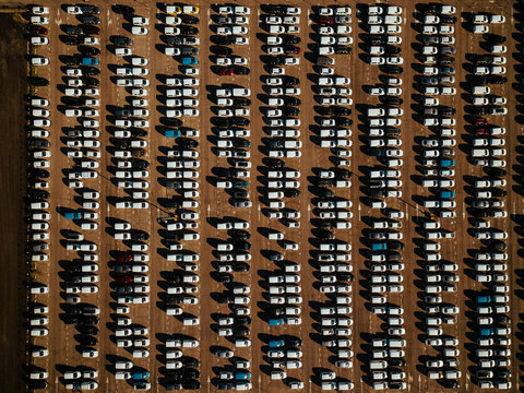 Contemporary parking with plenty of slots