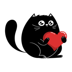 Cute black cat figure