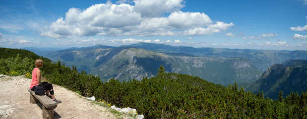 Summer Tara Canyon in mountain Durmitor National Park, Montenegro. - obrazy, fototapety, plakaty