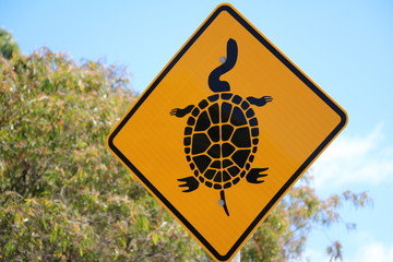 Traffic Sign for turtles in Western Australia