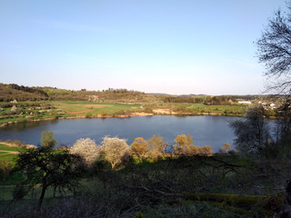 Very natural view of the lake in Vulkaneifel Drei Maare Eifel Germany
