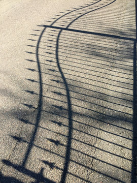 shadow of fence