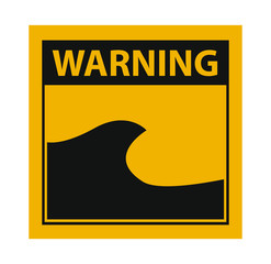 yellow sign tsunami icon