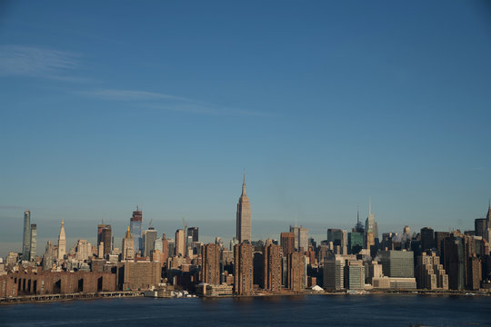 The New York Midtown Skyline, as seen from Brooklyn.