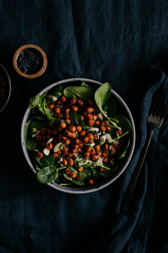 Spicy chickpeas with baby spinach