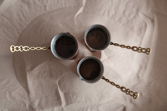 Preparing Turkish coffee