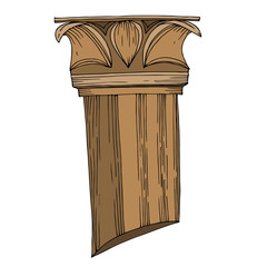 Vector Antique greek columns. Black and white engraved ink art. Isolated ancient illustration element.