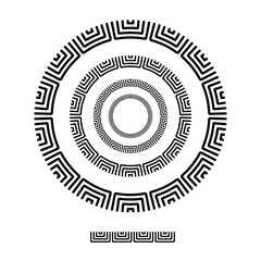square brush patterns in a circle line black shape design vector graphic round frames with fully editable stroke width