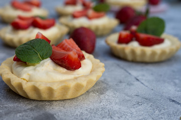 Mini strawberry tarts.