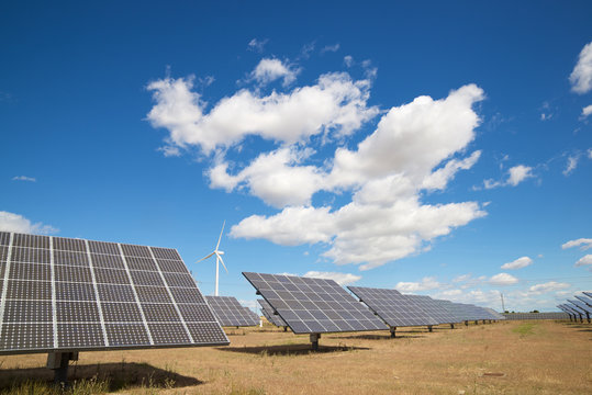 Photovoltaic panels for renewable electric production in Navarra, Spain