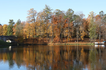 Gatchina, Russia - autumn landscape in the Gatchina park