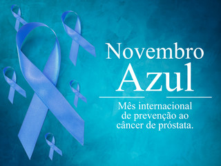 Novembro Azul - Mês da conscientização do câncer de próstata. Horizontal