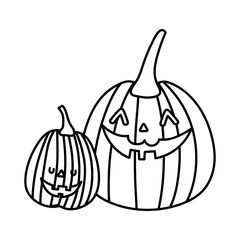 smiling pumpkins trick or treat happy halloweenline design