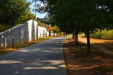 Walkway in park with shade from trees